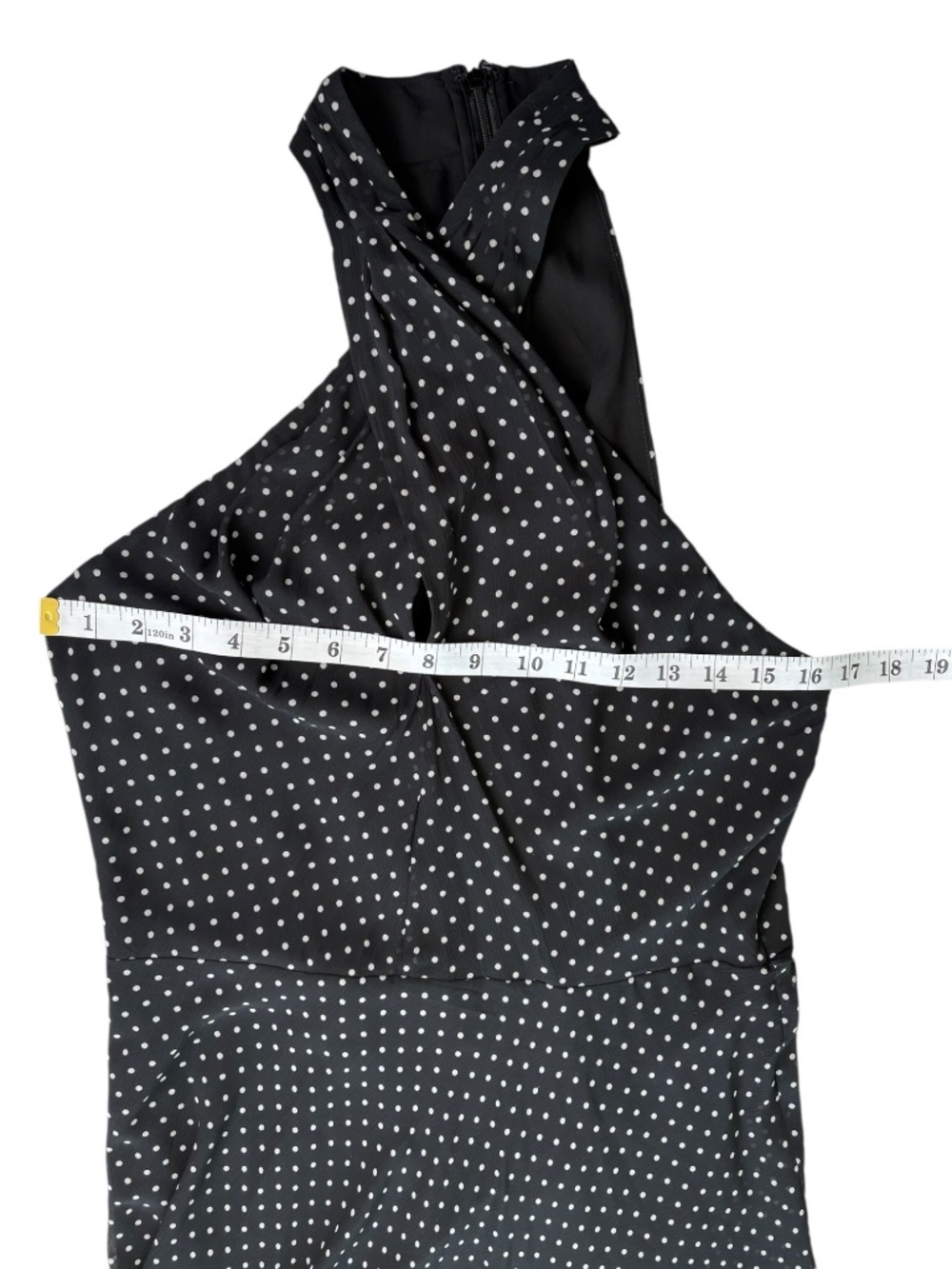 Ralph Lauren Black and White Polka Dot Halter Dress Size 10 - Picture 13 of 16